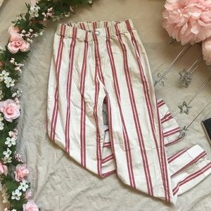 brandy melville red striped tilden pants